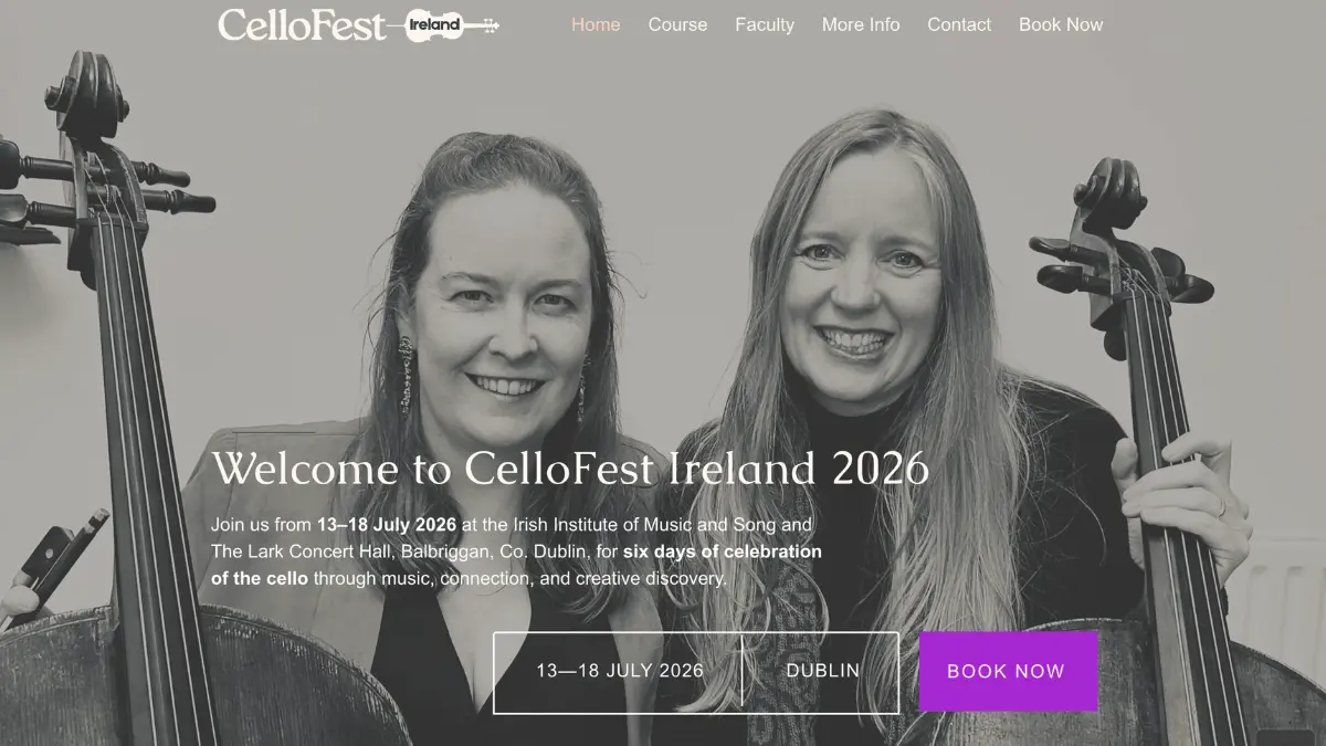 CelloFest Ireland project mockup